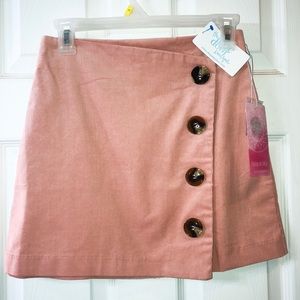 NWT Pink corduroy skirt with buttons